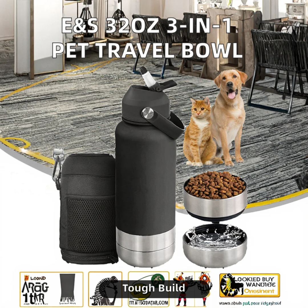 SmartLuxe 3 in 1 Portable pet food and water set