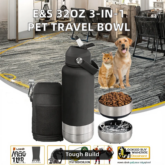 SmartLuxe 3 in 1 Portable pet food and water set